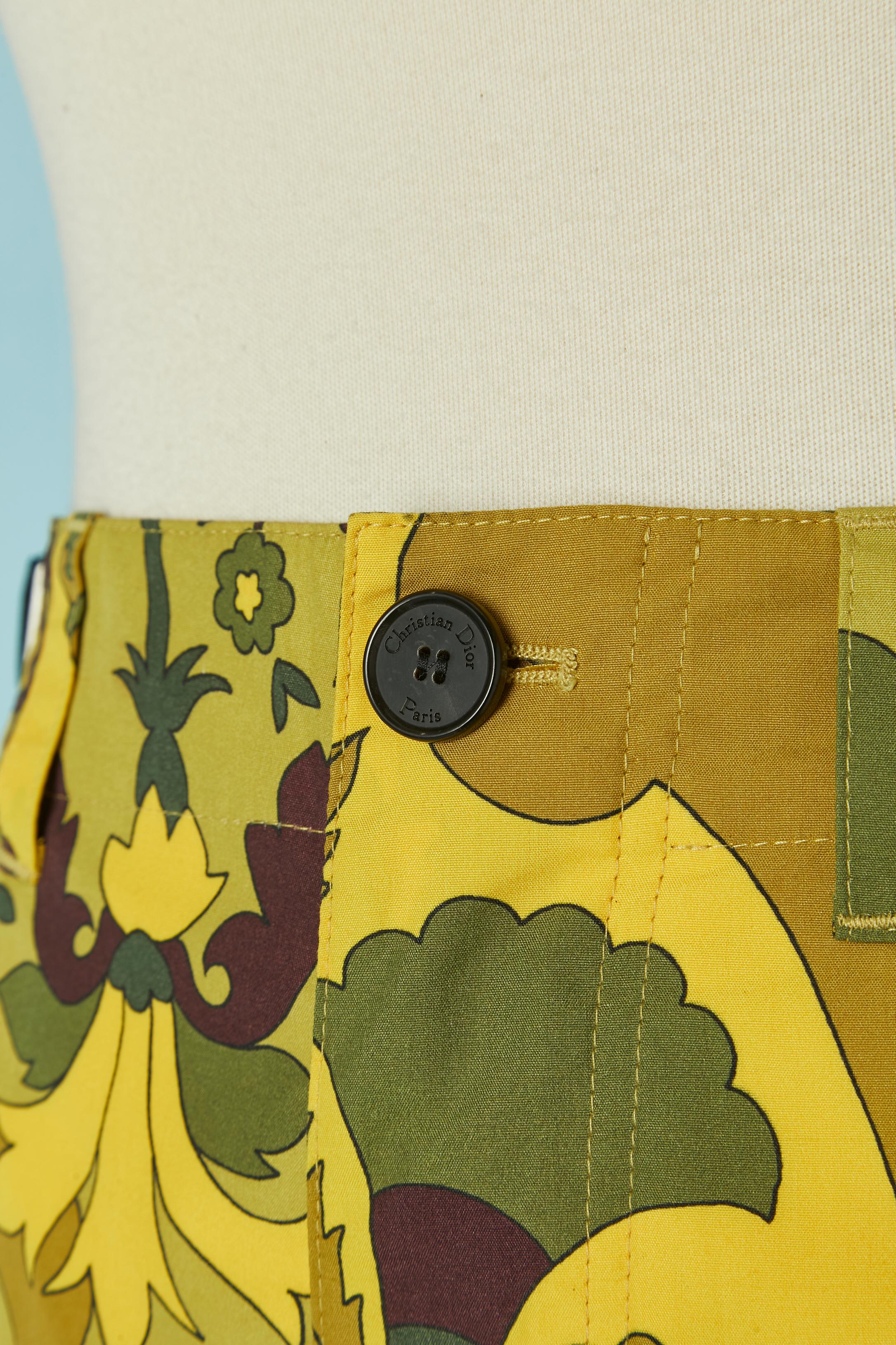 Marron Pantalon cargo en coton imprimé CHRISTIAN DIOR en vente