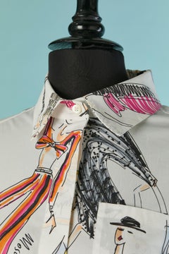 Printed cotton chemise -dress MOSCHINO COUTURE