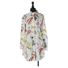 Printed cotton chemise -dress MOSCHINO COUTURE