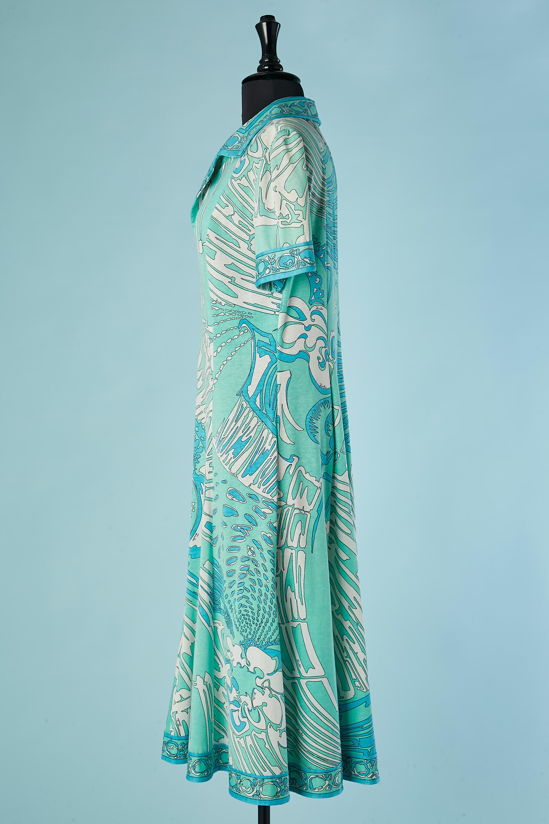 Bedrucktes Baumwollkleid EMILIO PUCCI CIRCA 1970er Jahre Damen im Angebot