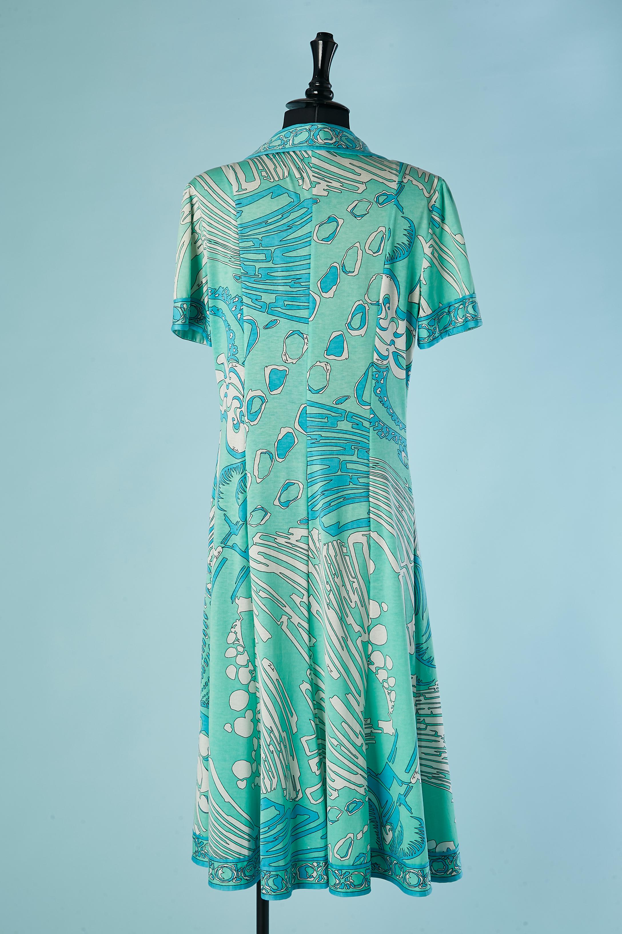 Bedrucktes Baumwollkleid EMILIO PUCCI CIRCA 1970er Jahre im Angebot 1