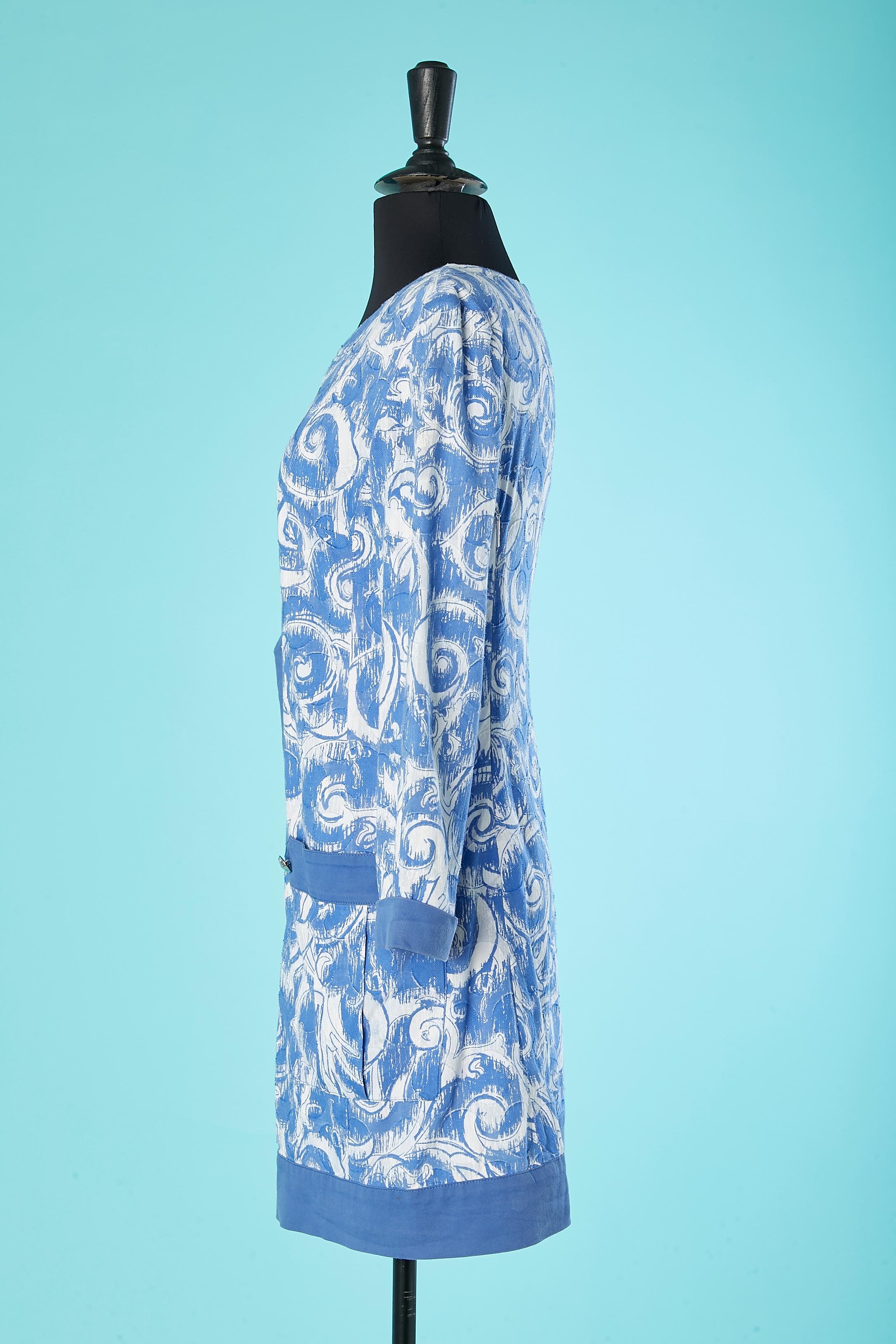Robe en coton imprimé avec fermeture à crochet et œil sur le devant Versace Jeans  Bon état - En vente à Saint-Ouen-Sur-Seine, FR