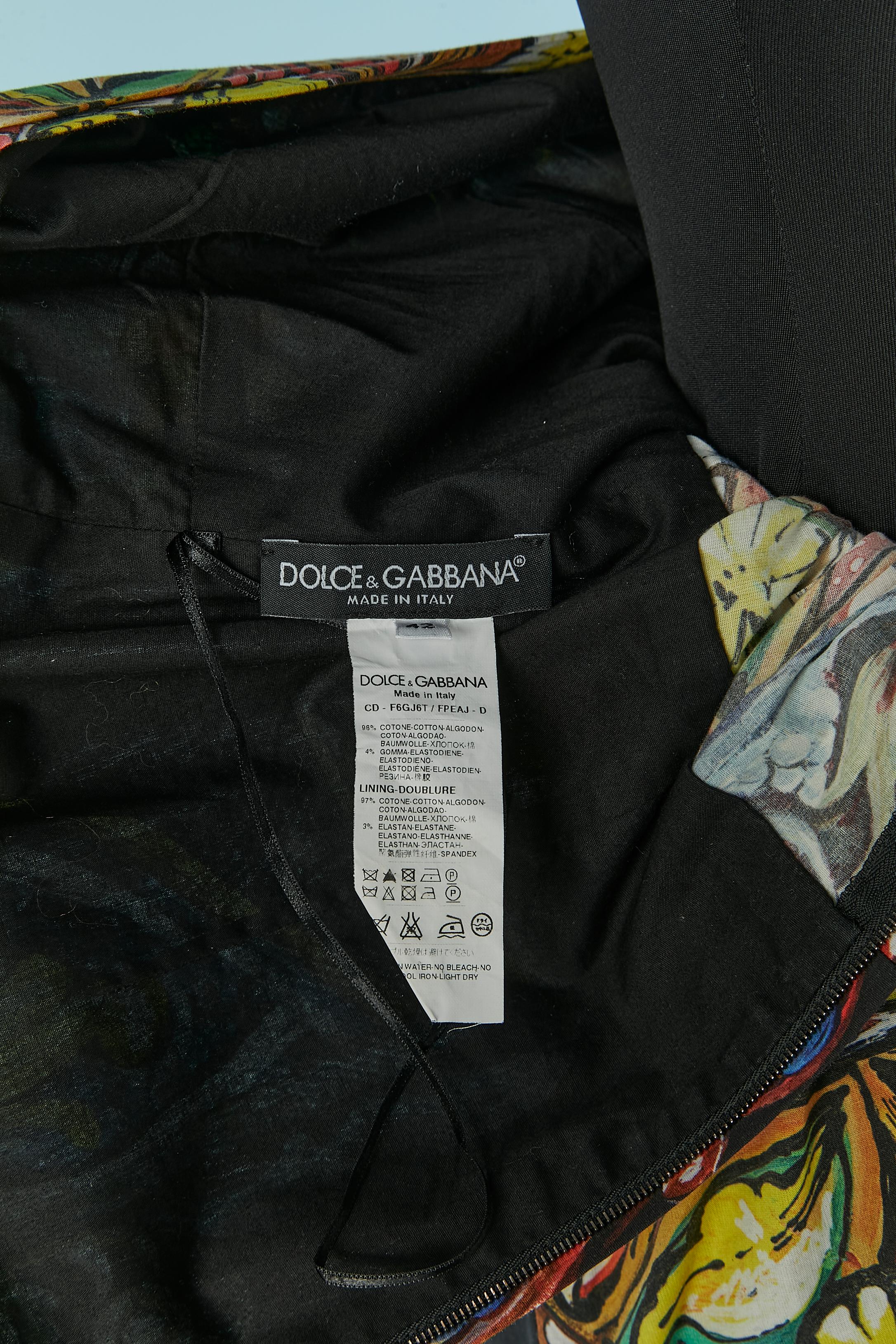 Printed cotton dress wrapped on the bust DOLCE&GABBANA For Sale 2