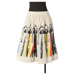 Printed cotton flare skirt ALICE + OLIVIA
