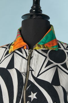 Printed cotton jacket Versace Jeans Couture