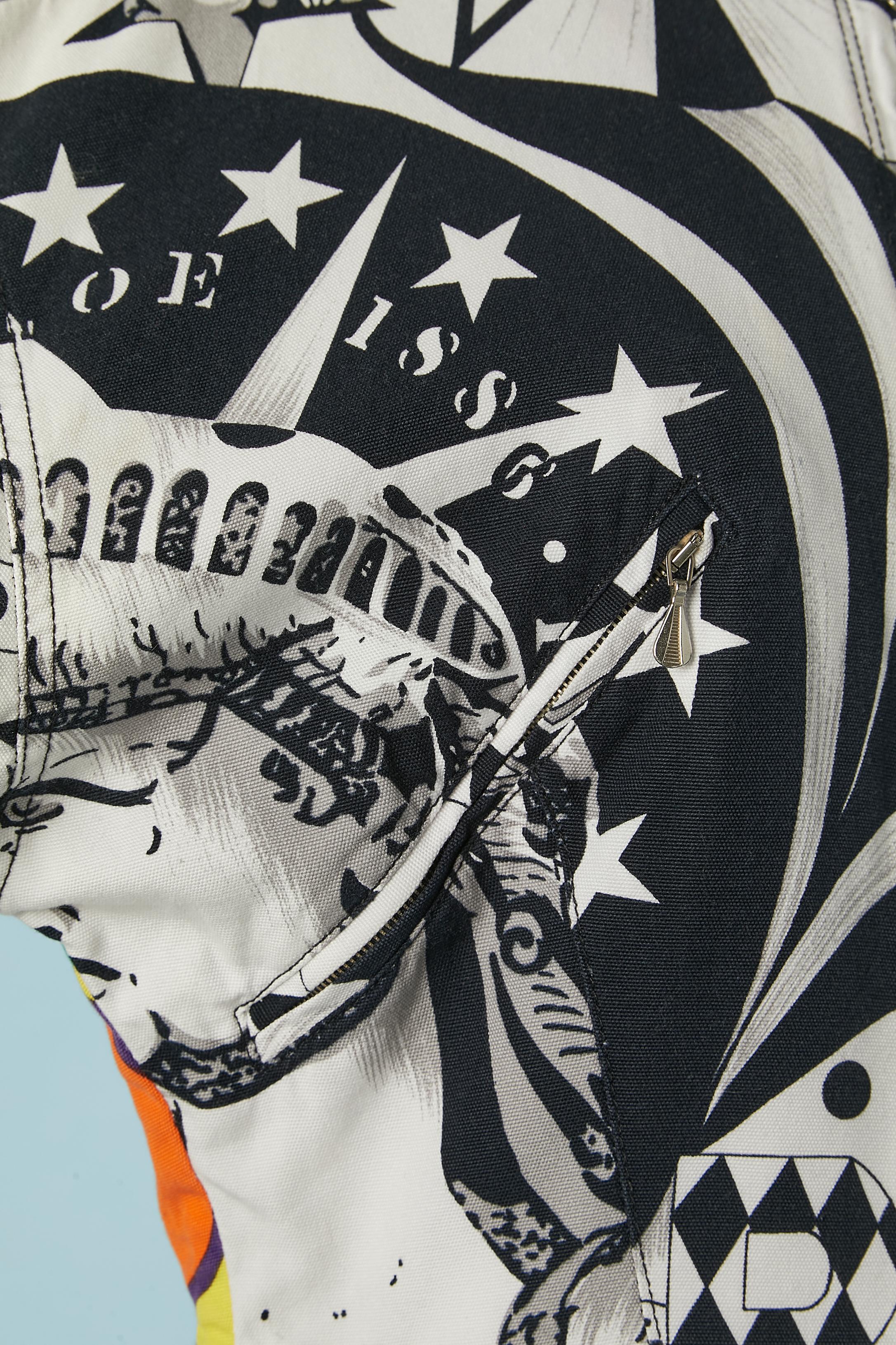 Chaqueta de algodón estampada Versace Jeans Couture Negro en venta