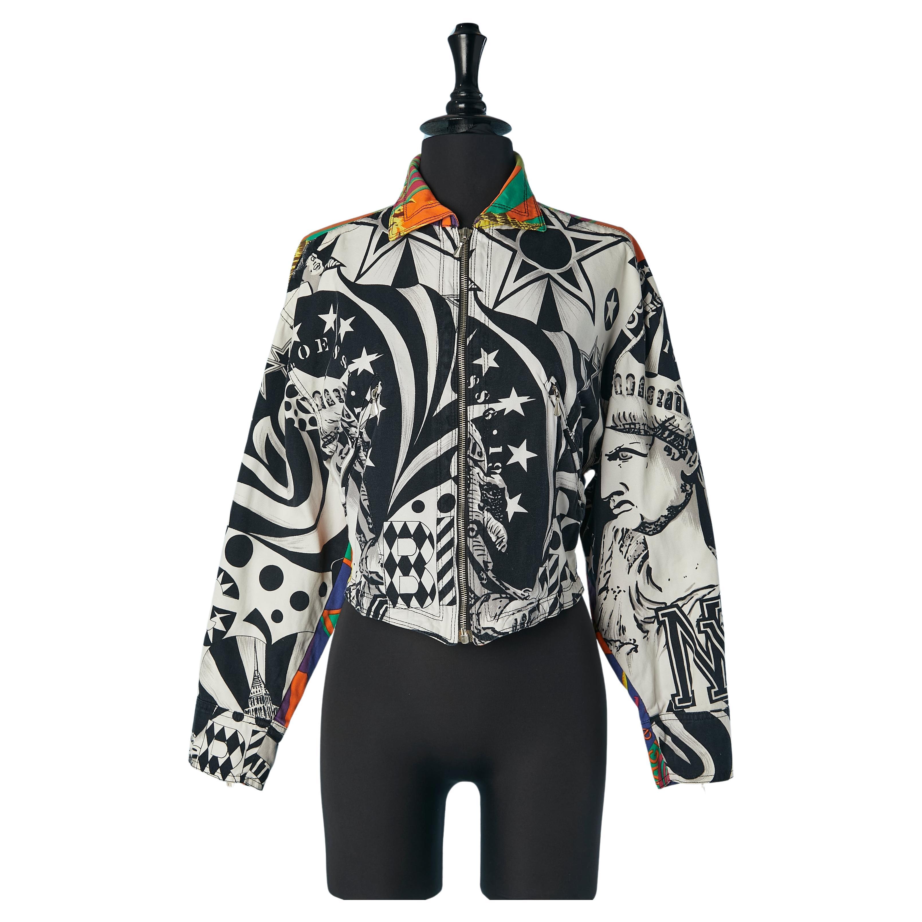 Veste en coton imprimé Versace Jeans Couture
