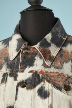 Printed cotton jacket with branded fabric and buttons Just Cavalli