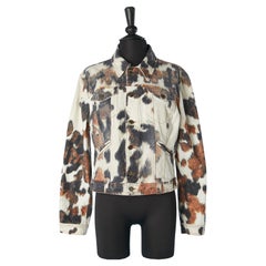 Printed cotton jacket with branded fabric and buttons Just Cavalli 