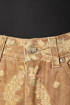 Printed cotton jean with printed suede application Roberto Cavalli