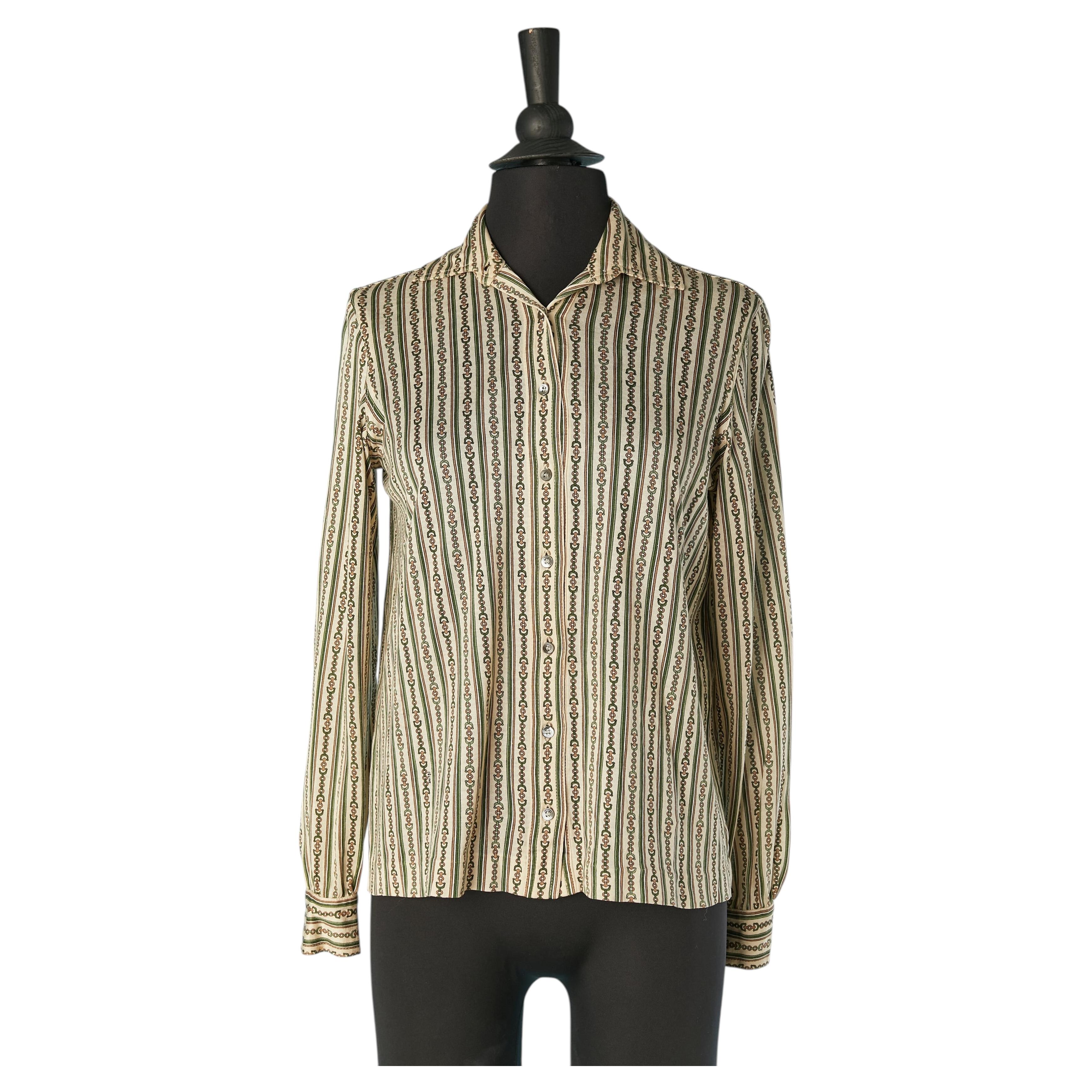 Camicia in jersey di cotone stampato CELINE in vendita