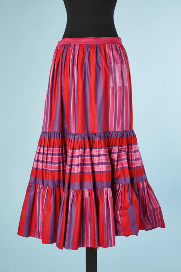 Printed cotton ruffles skirt Ungaro Parallèle  In Excellent Condition For Sale In Saint-Ouen-Sur-Seine, FR