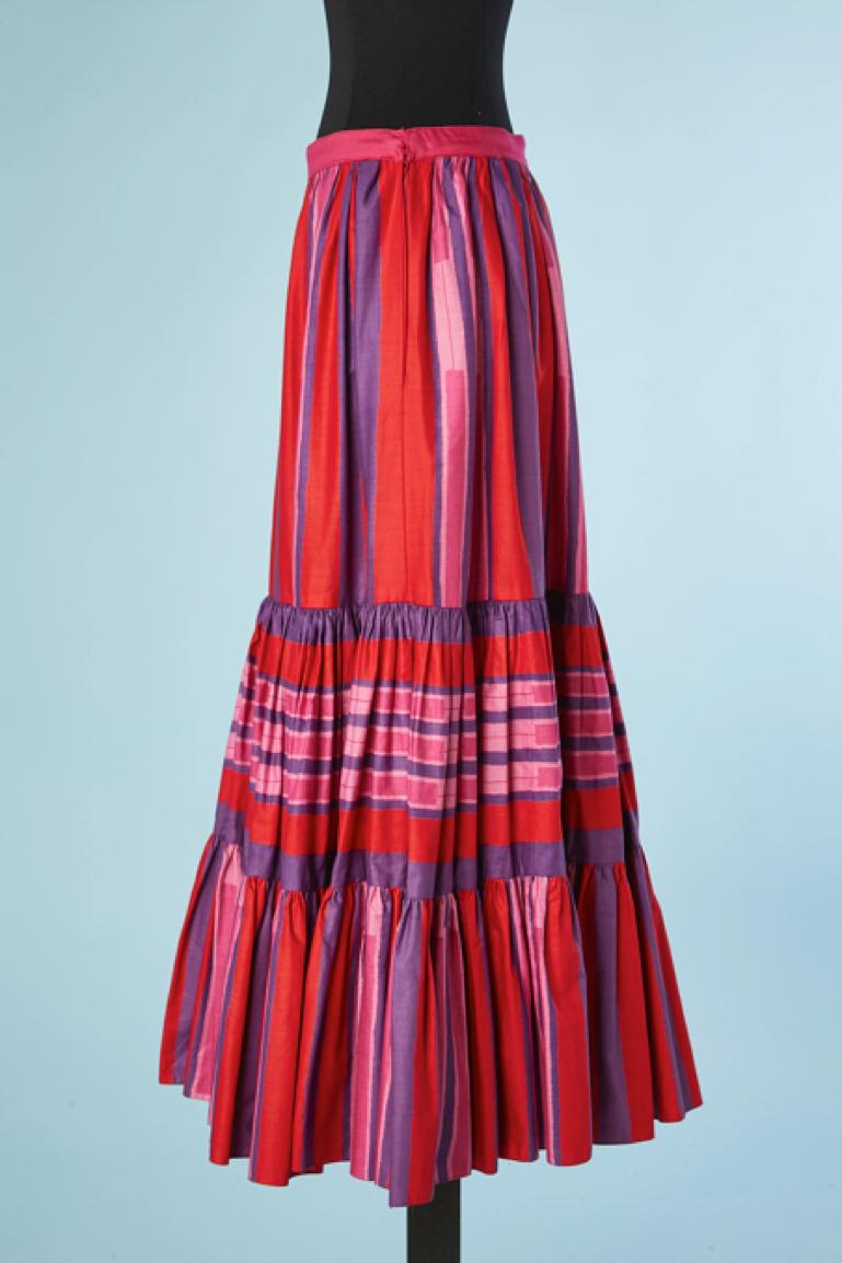 Women's Printed cotton ruffles skirt Ungaro Parallèle  For Sale