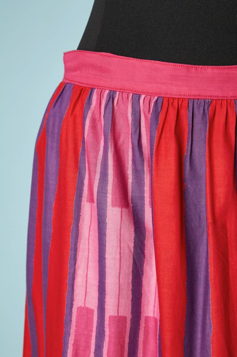 Printed cotton ruffles skirt Ungaro Parallèle  For Sale 2
