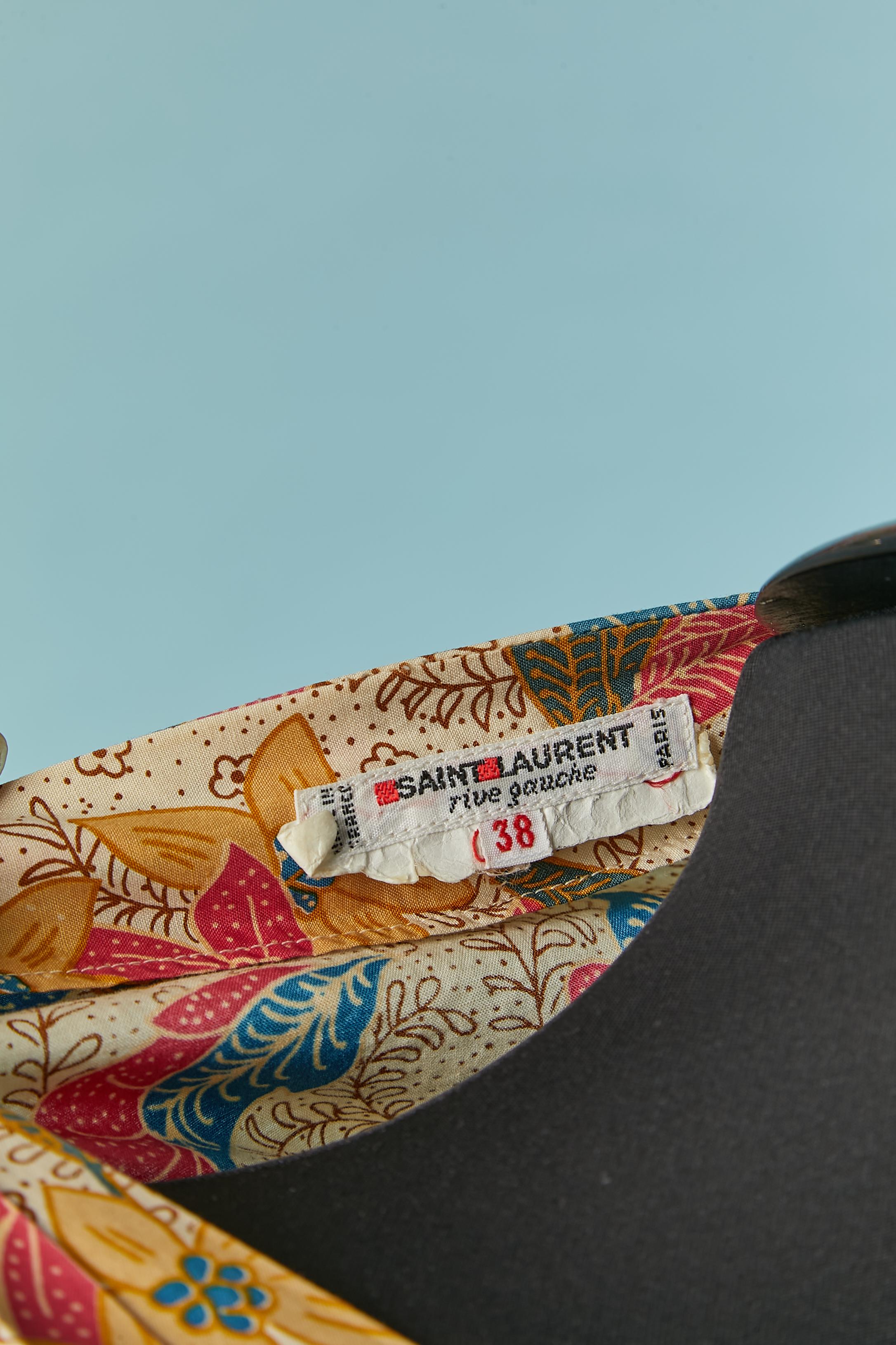 Printed cotton shirt with short sleeves Saint Laurent Rive Gauche For Sale 1