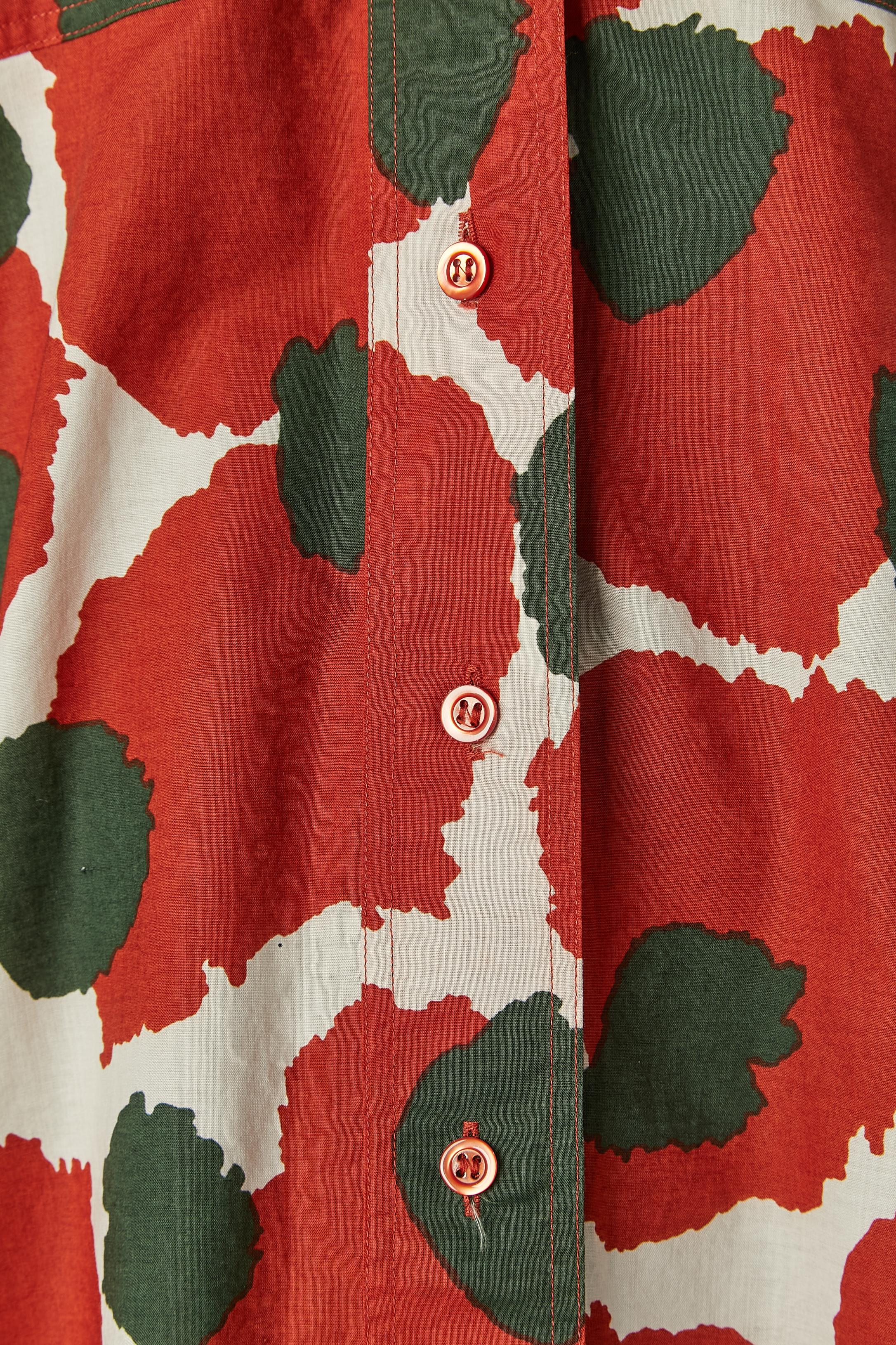 Brown Printed cotton shirt Yves Saint Laurent Rive Gauche For Sale