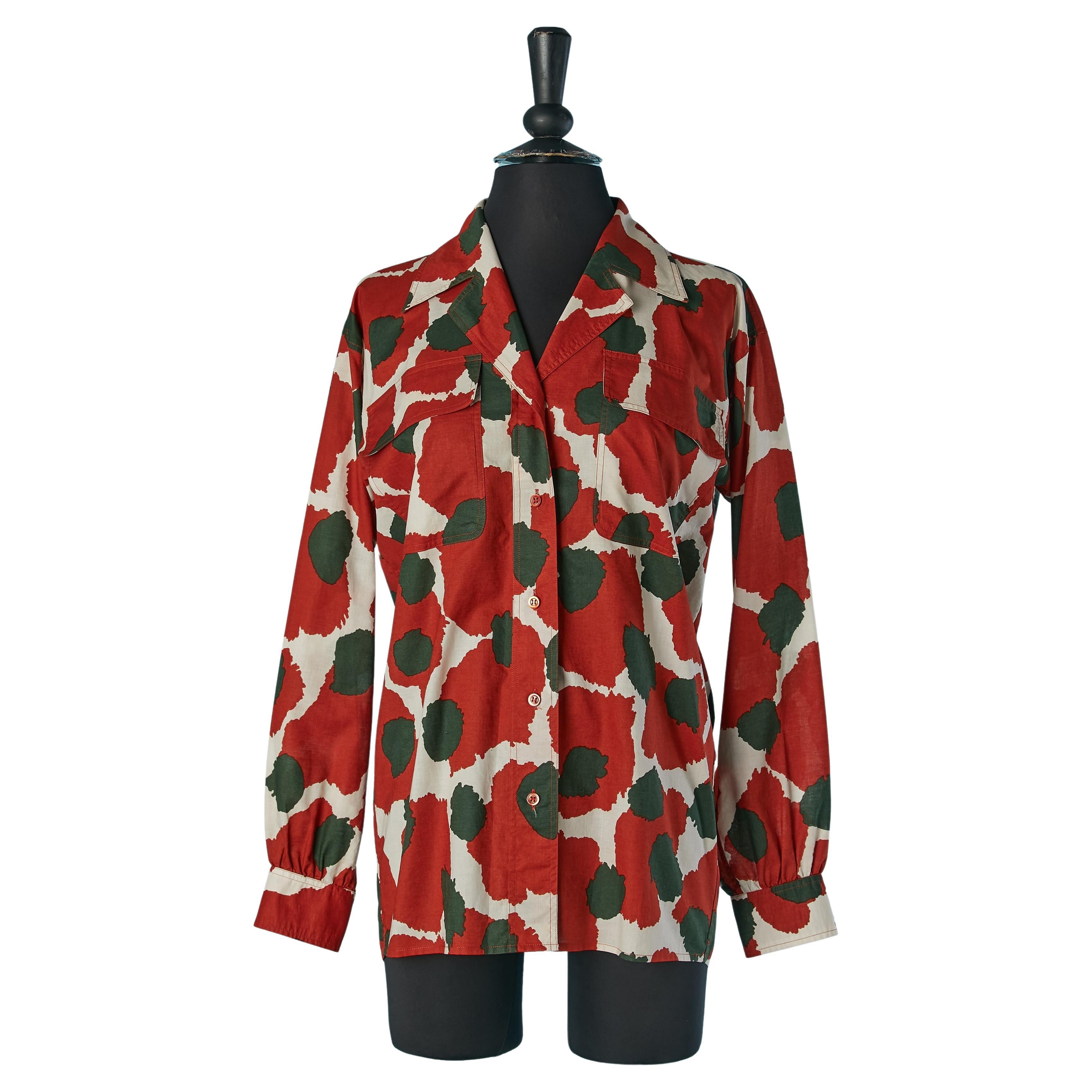 Printed cotton shirt Yves Saint Laurent Rive Gauche For Sale