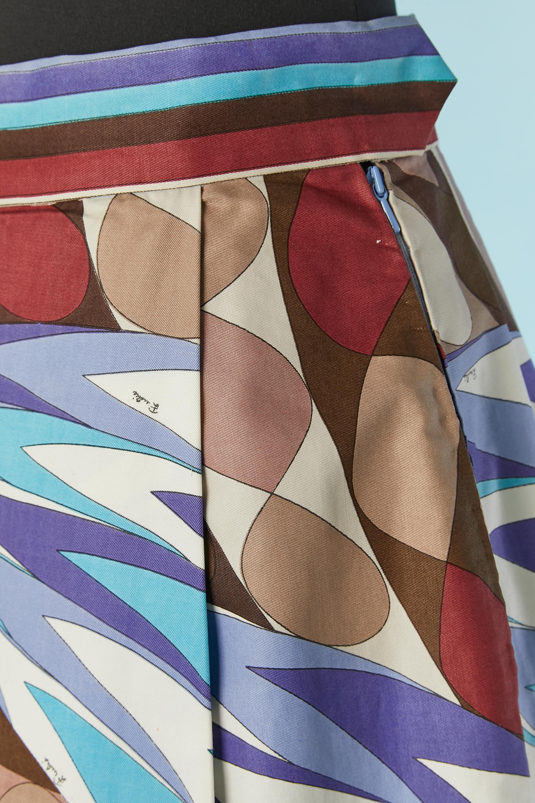 Gray Printed cotton skirt EMILIO PUCCI for Saks Fifth Avenue For Sale