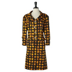 Printed cotton skirt suit with jewerry button CHRISTIAN LACROIX
