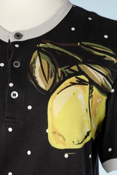 Printed cotton tee-shirt with 3 button closure on the top front Dolce & Gabbana