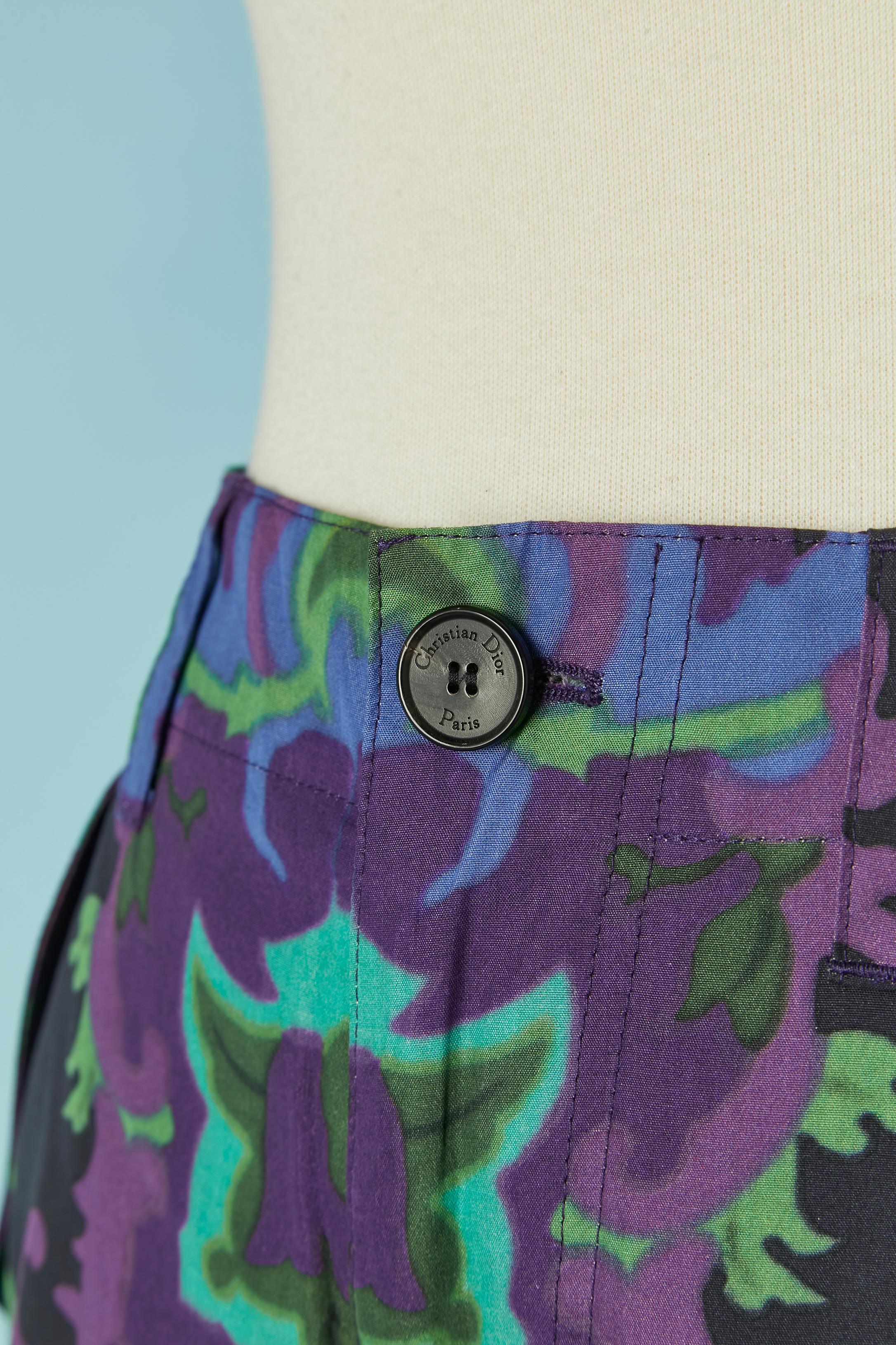 Noir Pantalon en coton imprimé CHRISTIAN DIOR en vente