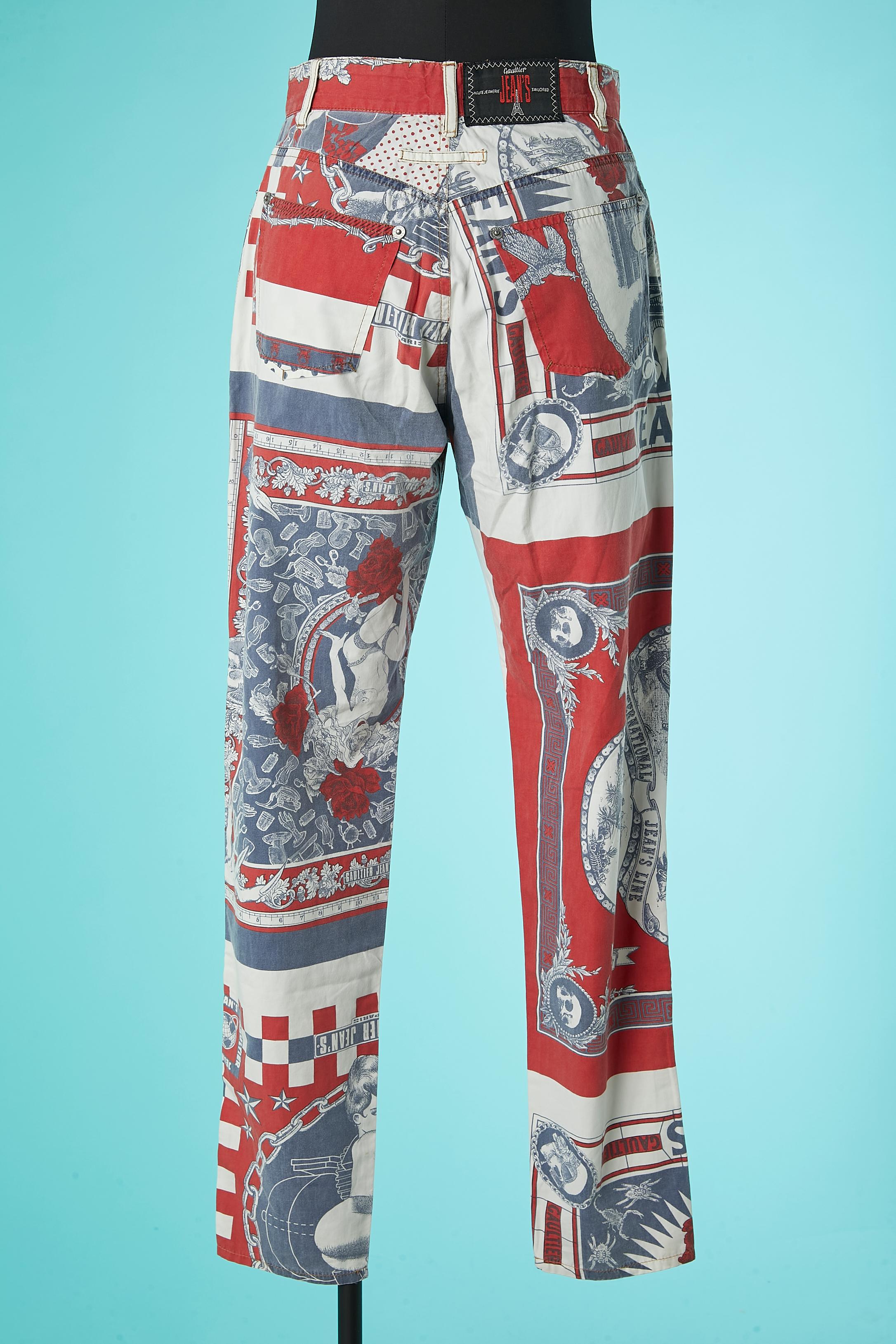 Women's Printed cotton trouser Gaultier Jeans  For Sale