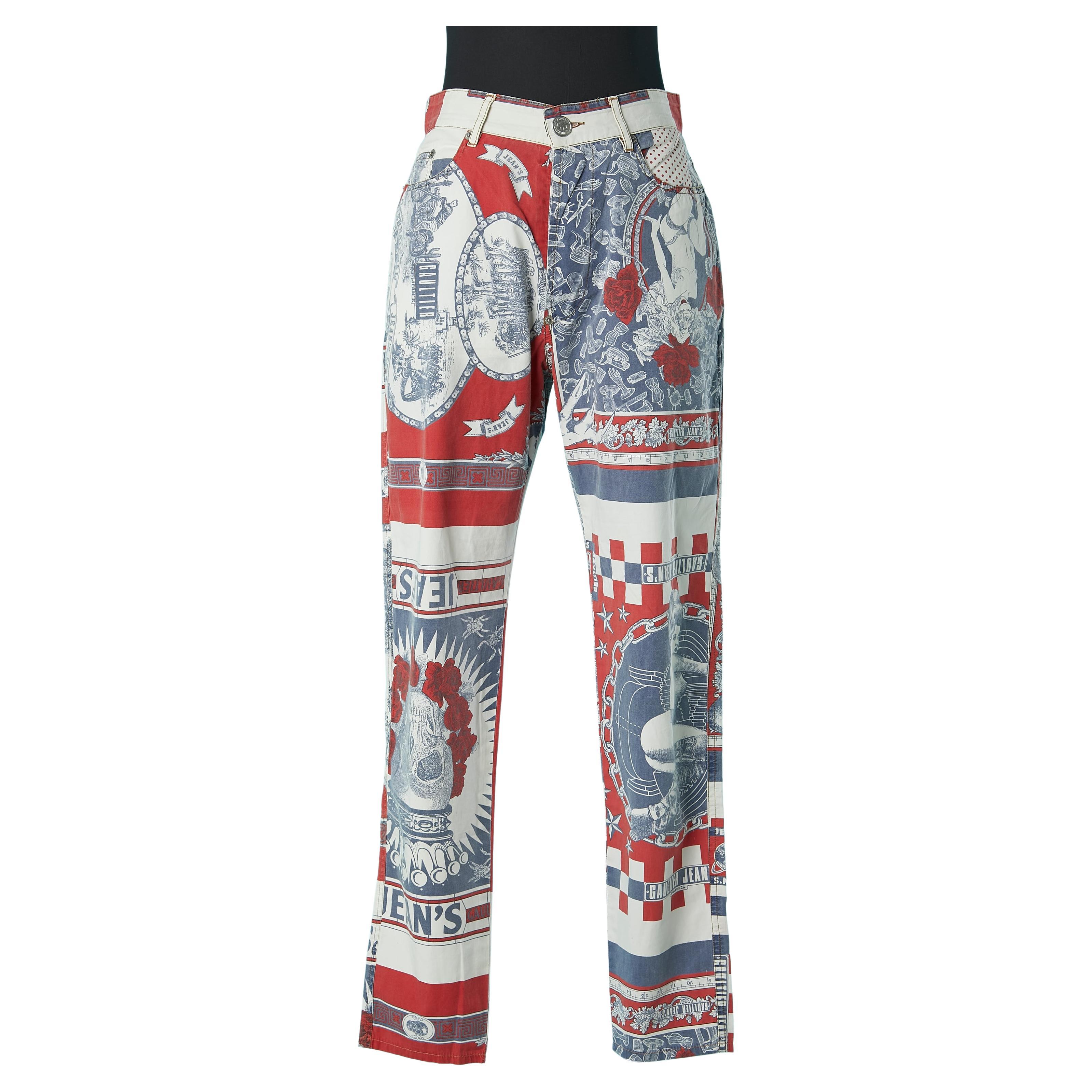 Pantalon en coton imprimé Gaultier Jeans  en vente