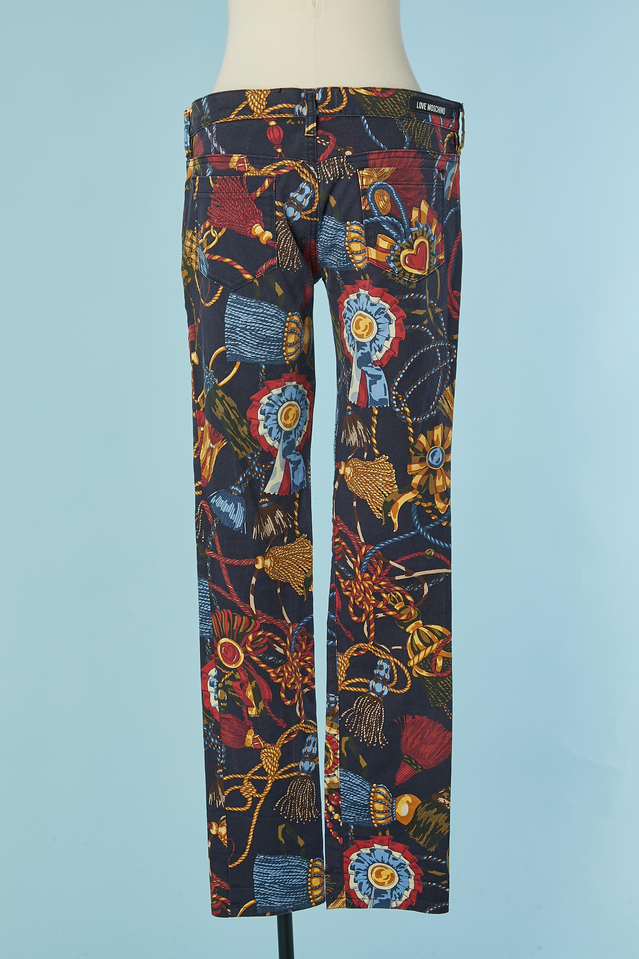 Printed cotton trouser LOVE MOSCHINO For Sale 1