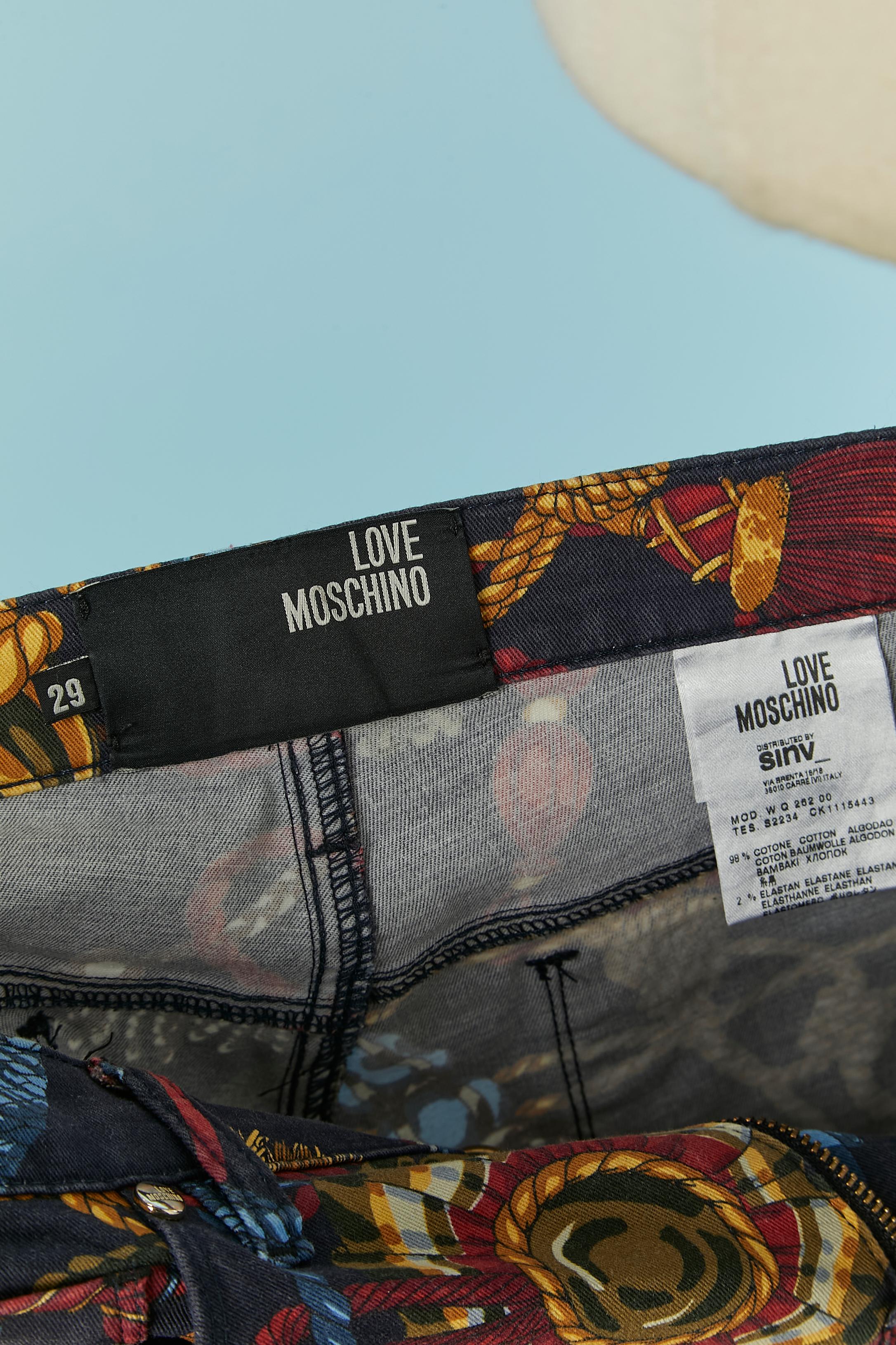 Printed cotton trouser LOVE MOSCHINO For Sale 3