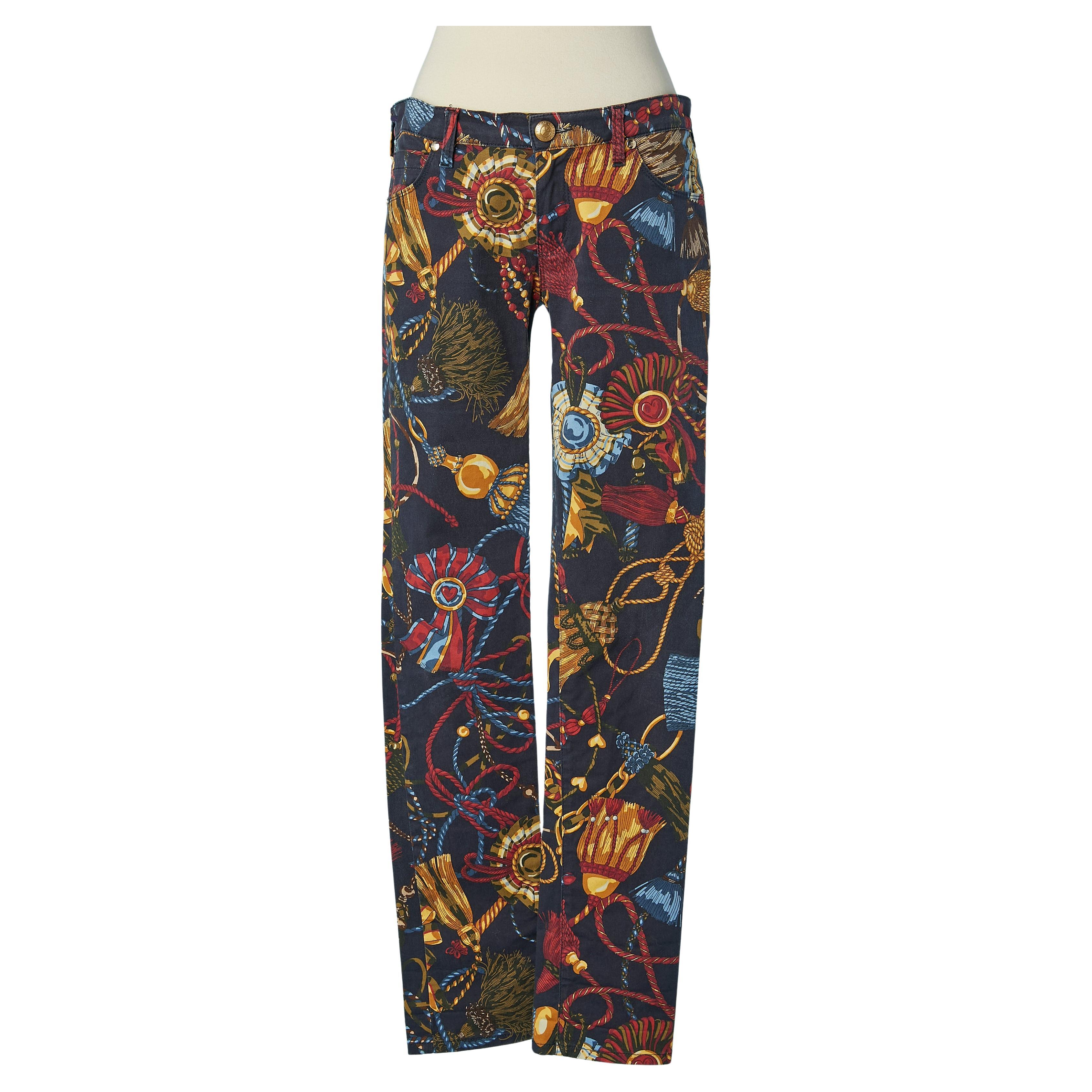 Printed cotton trouser LOVE MOSCHINO For Sale