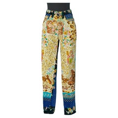 Printed cotton velvet jean VERSACE Jeans Couture