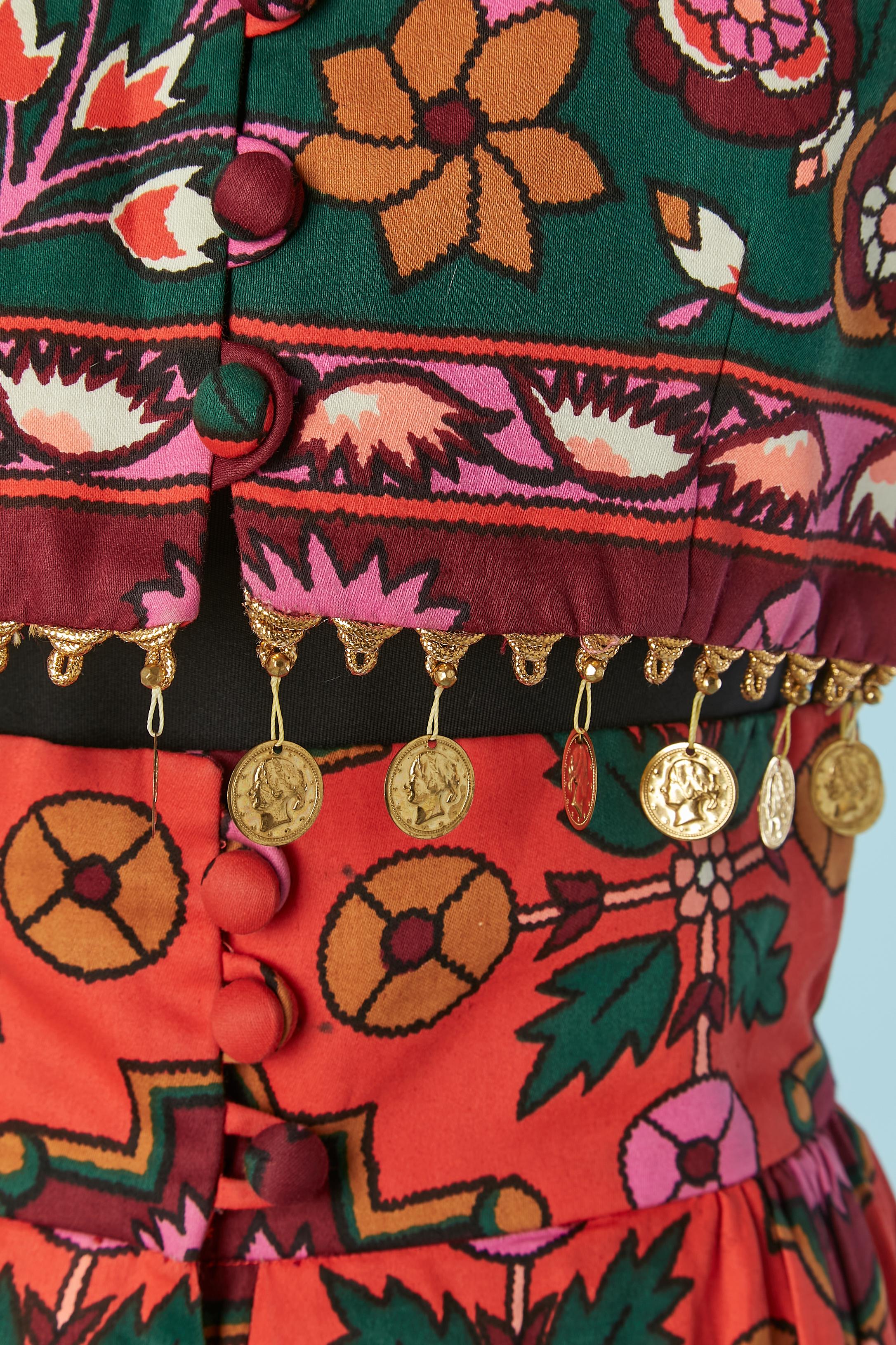 Marrone Gilet e pantaloni in cotone stampato Bergdorf Goodman in vendita
