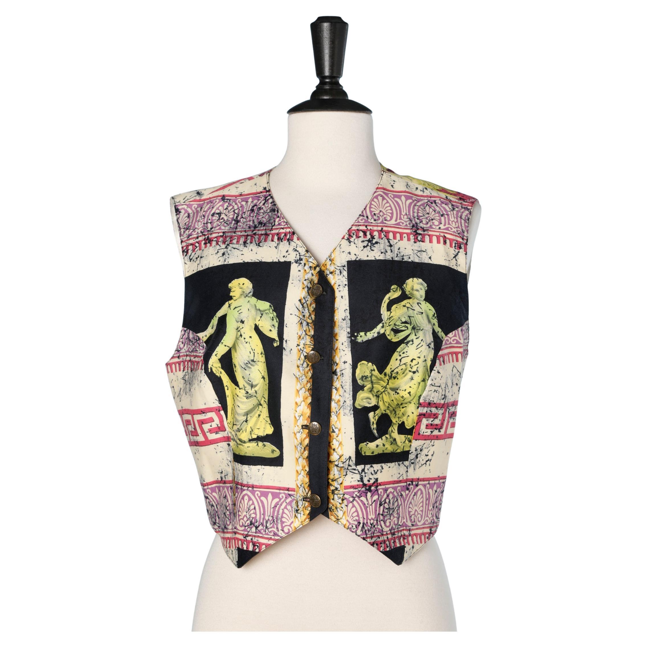 Printed cotton vest Gianni Versace Circa 1990