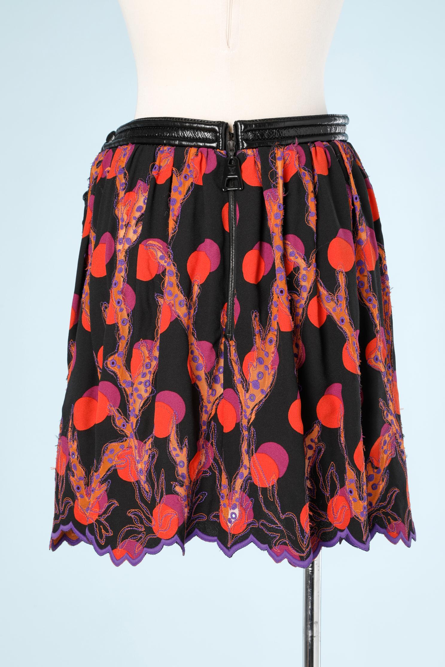 Women's Printed crêpe skating skirt Louis Vuitton  For Sale