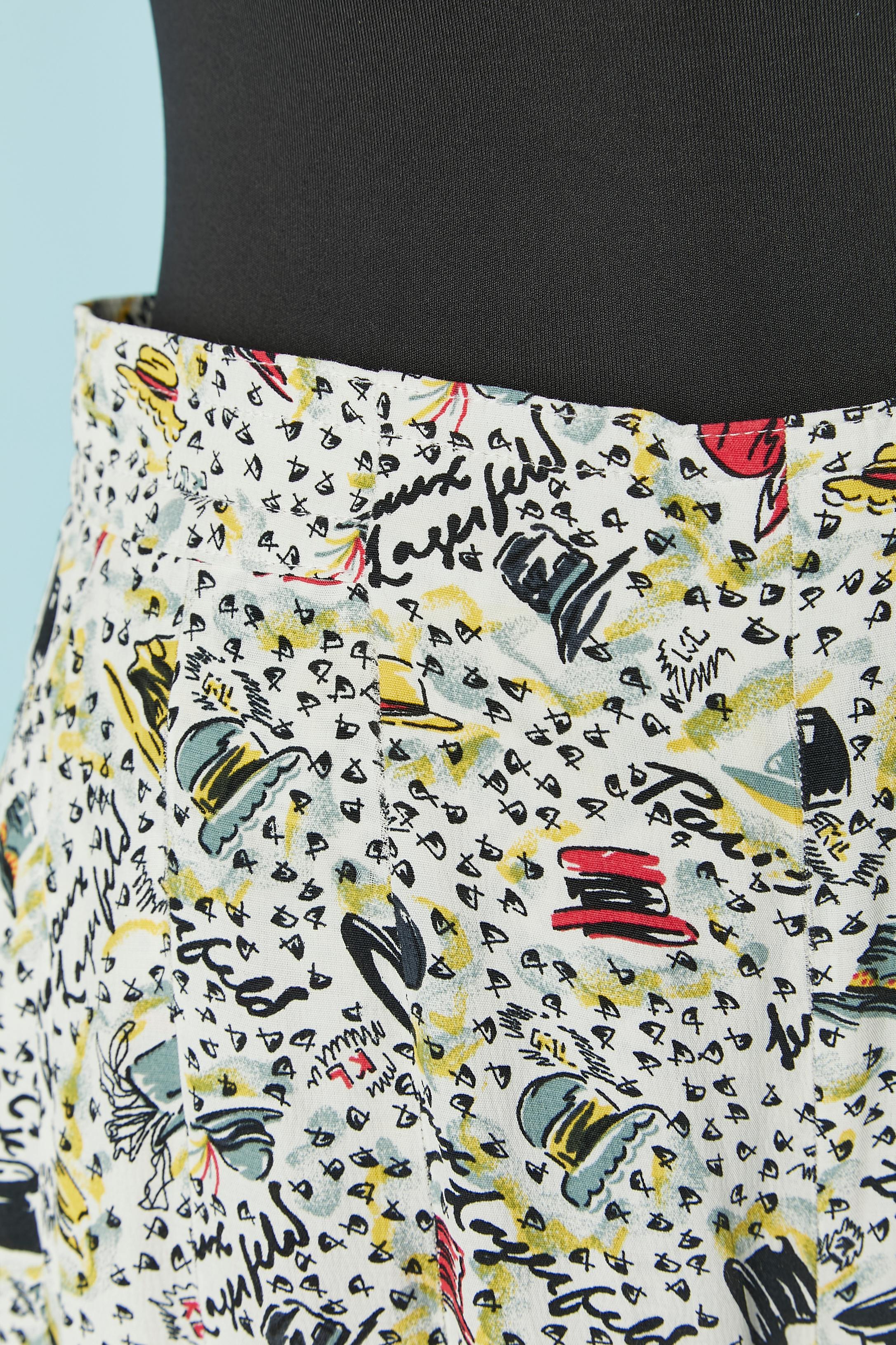 Printed rayon culotte skirt. Button and buttonhole closure + zip closure on the middle back. 
SIZE XS 