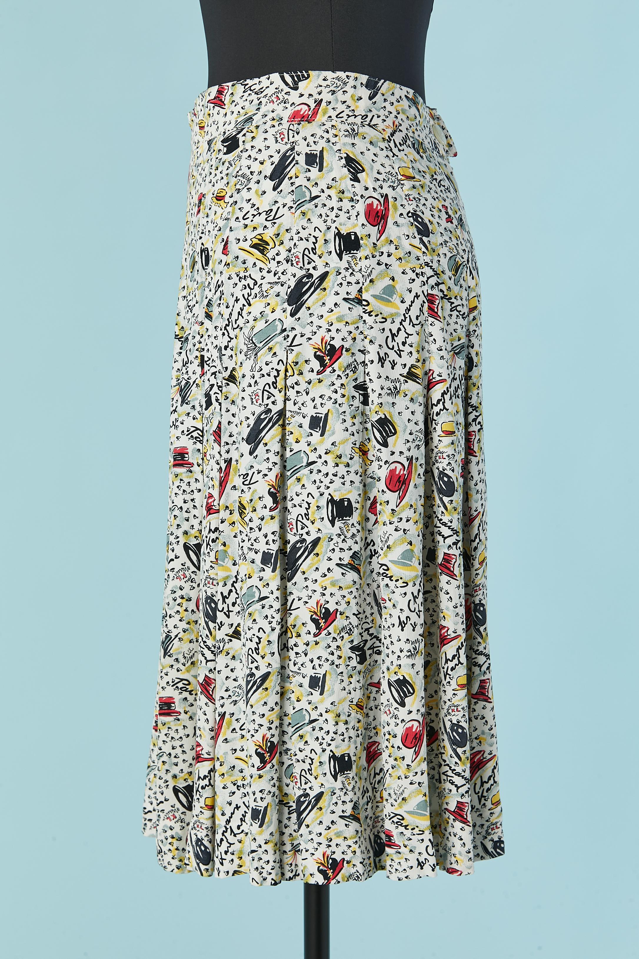 Printed culotte skirt KL by KARL LAGERFELD In Excellent Condition For Sale In Saint-Ouen-Sur-Seine, FR