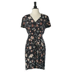 Printed day dress with cut-work and wrapped CHANEL Boutique