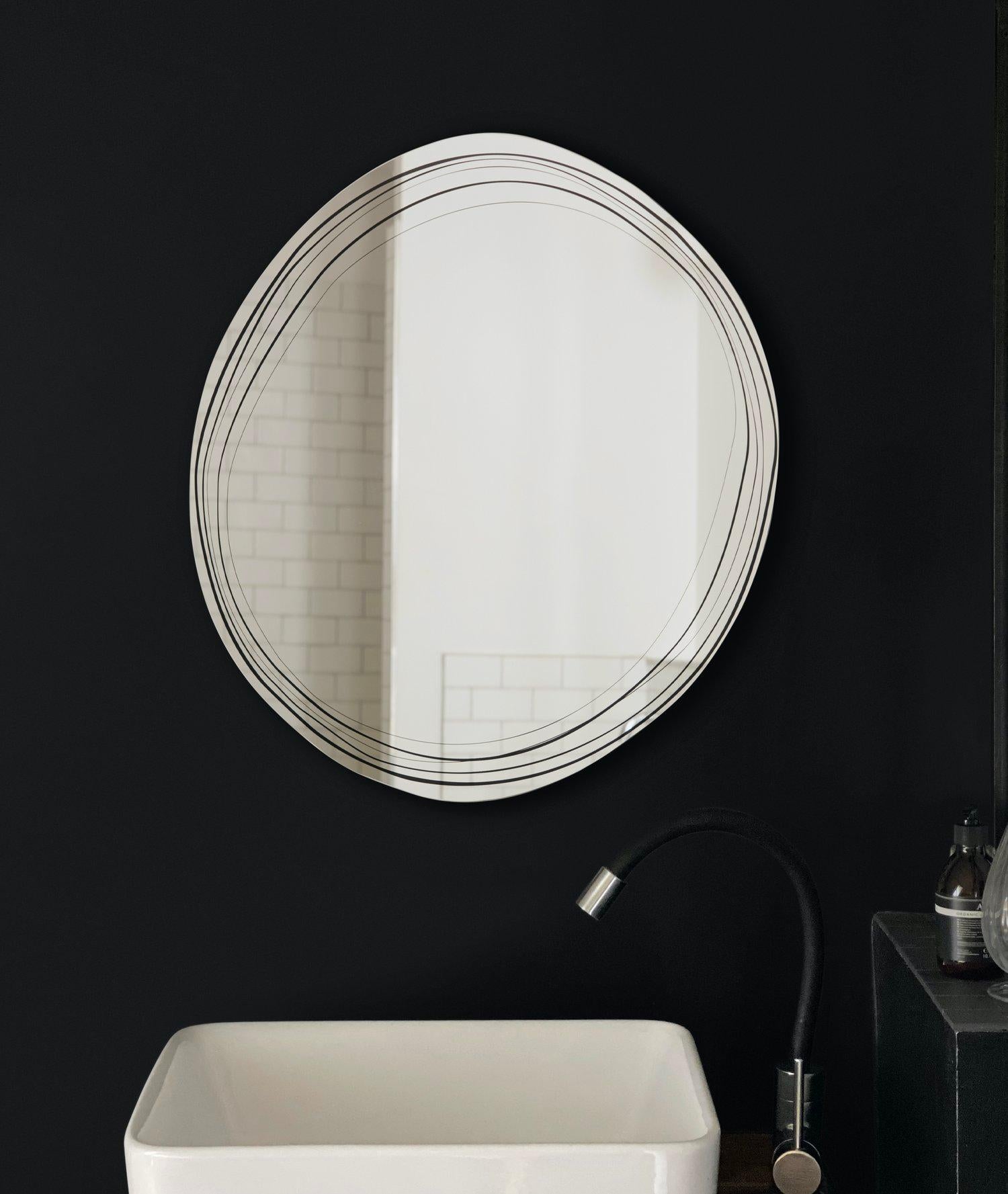Portuguese Printed Design Mirror by M Nuance For Sale