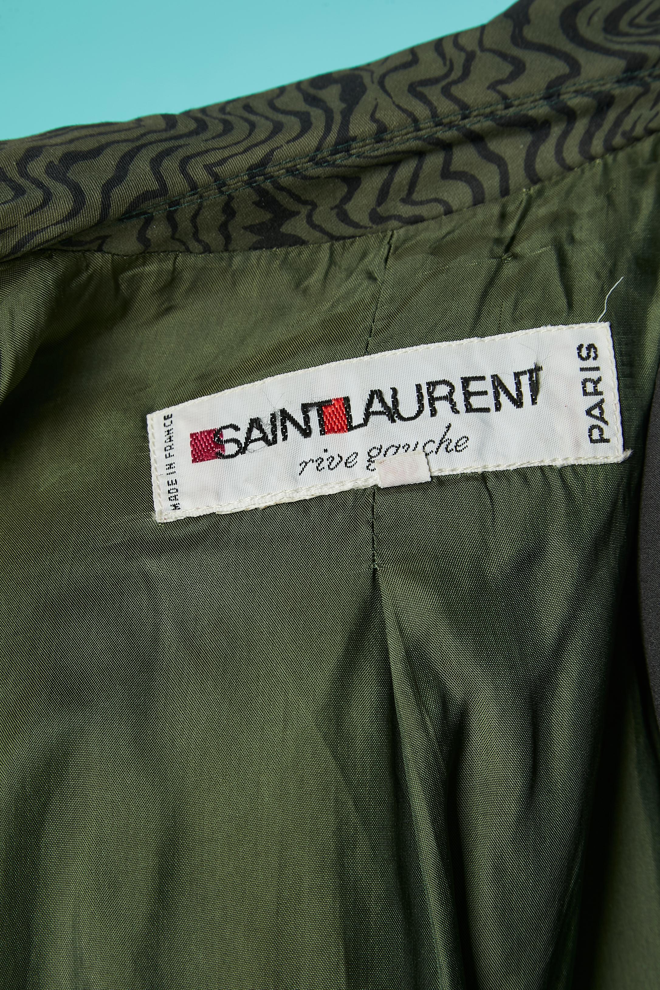 Ensemble manteau et jupe à double boutonnage imprimé  Saint Laurent Rive Gauche  en vente 6