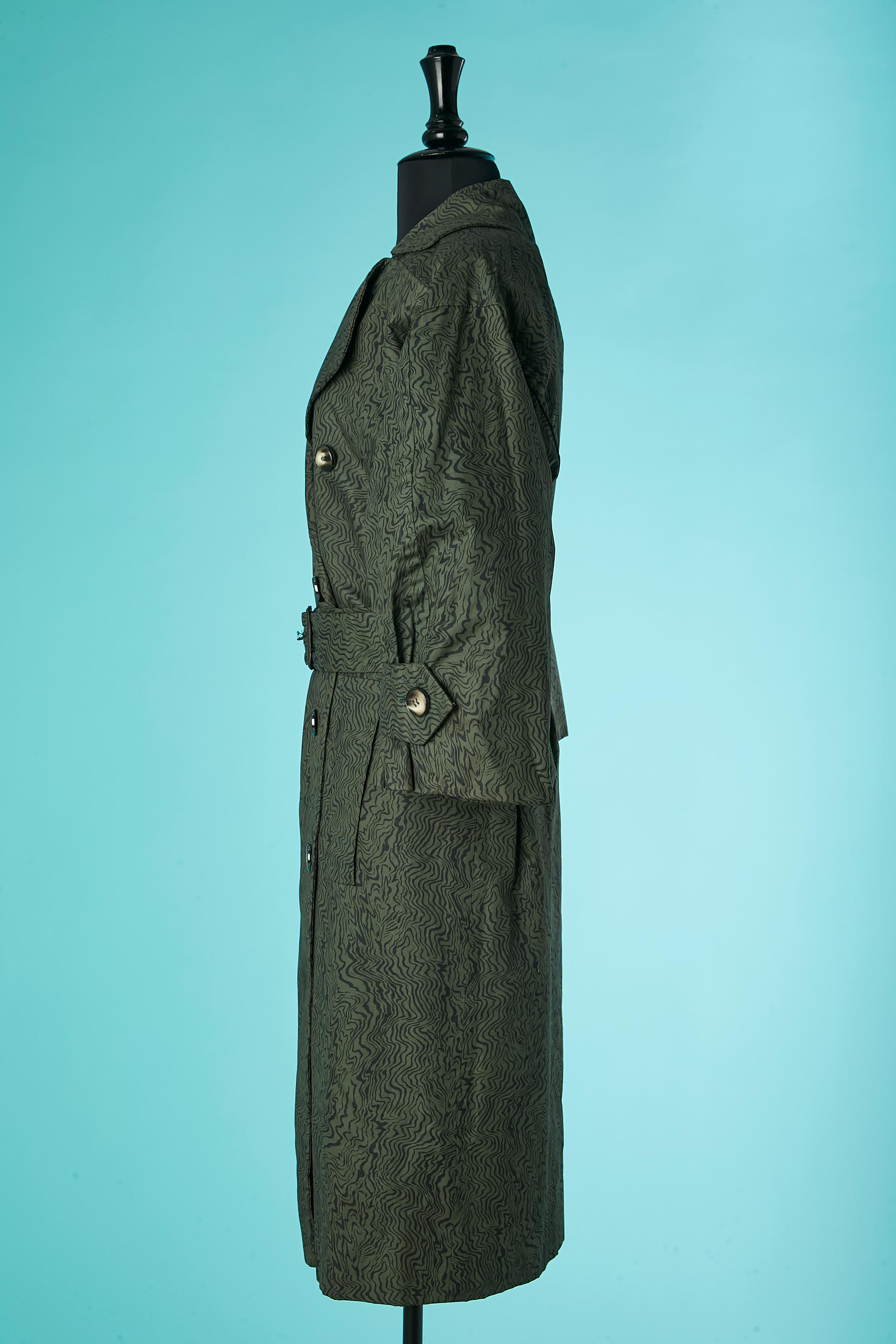 Ensemble manteau et jupe à double boutonnage imprimé  Saint Laurent Rive Gauche  en vente 1