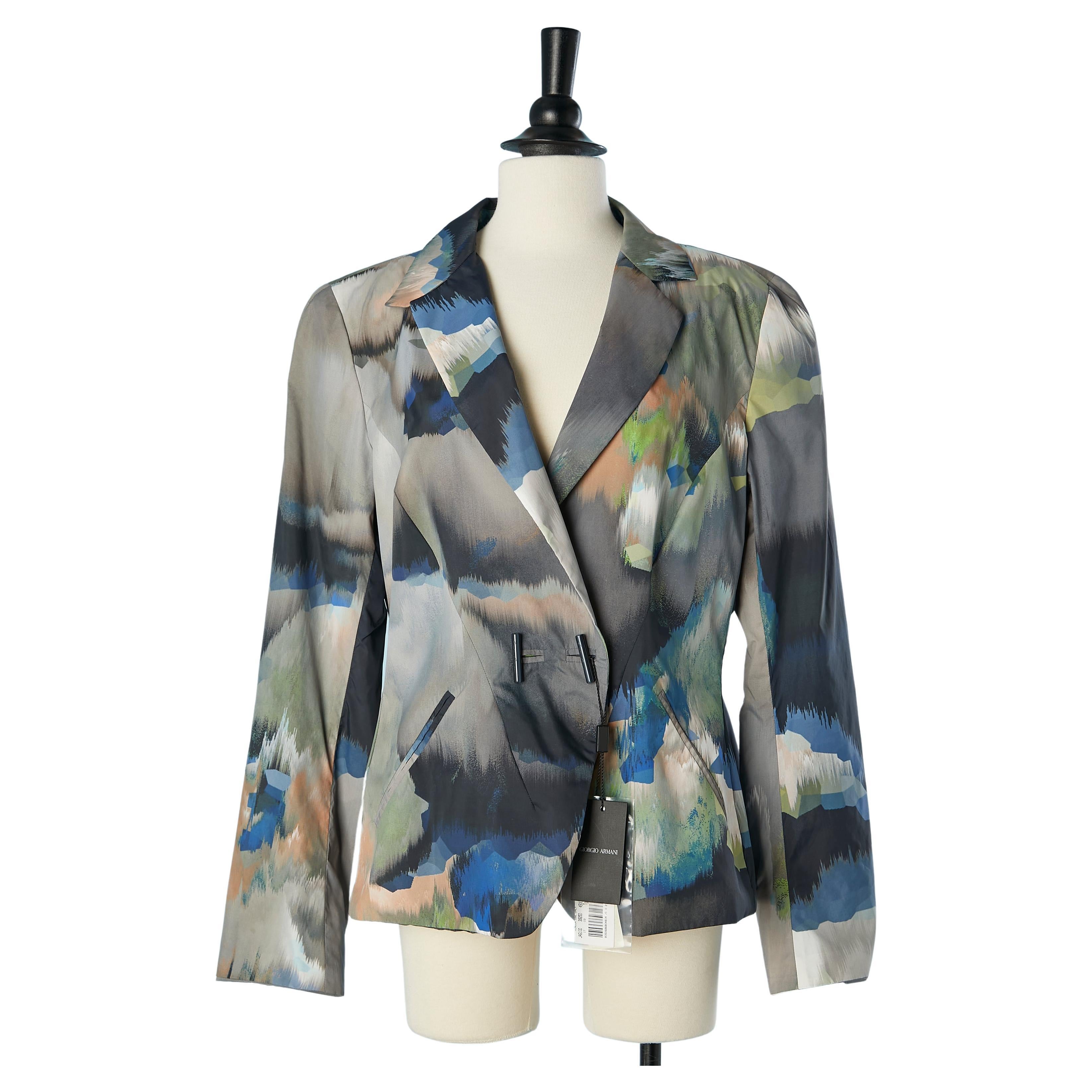 Printed double-breasted jacket Giorgio Armani NEW with tag  For Sale