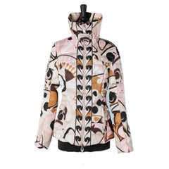 Printed down jacket  with branded fabric Emilio Pucci