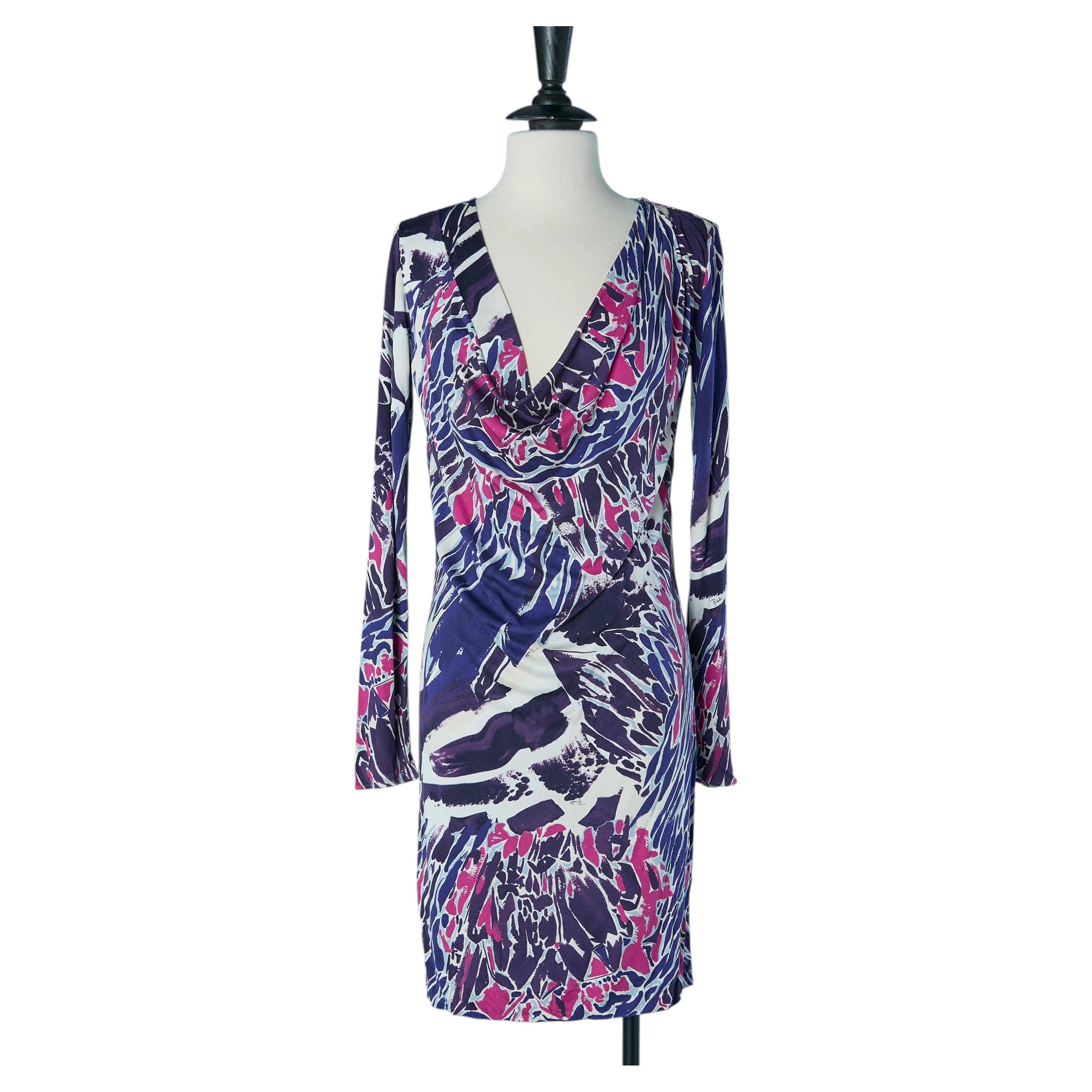 Printed draped silk jersey dress Emilio Pucci