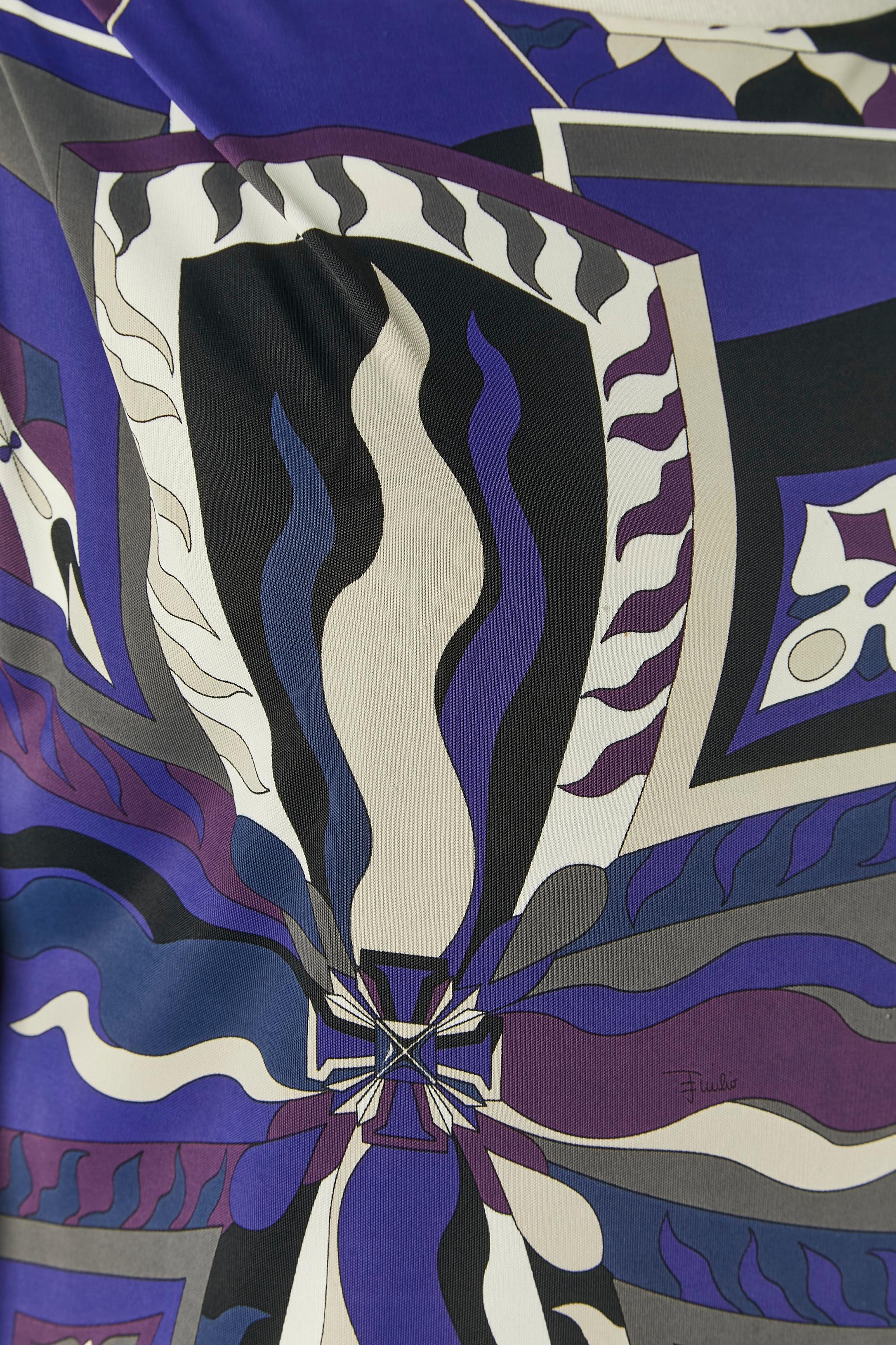 Bedrucktes Kleid aus Viskose-Jersey EMILIO PUCCI im Zustand „Hervorragend“ im Angebot in Saint-Ouen-Sur-Seine, FR