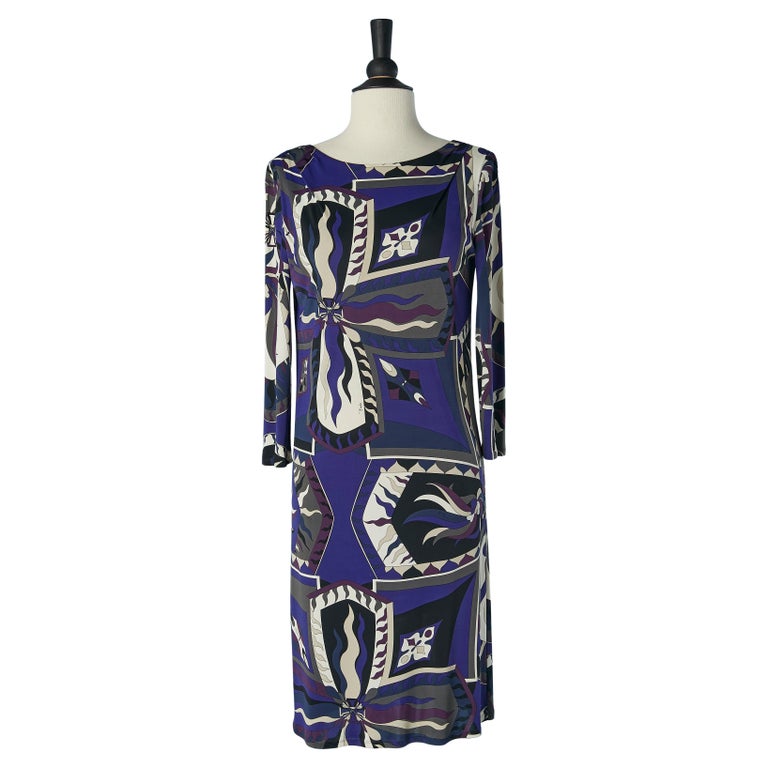 Printed dress in rayon jersey EMILIO PUCCI For Sale at 1stDibs