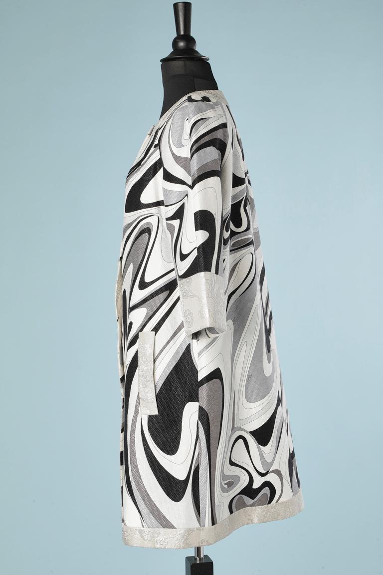 Printed evening coat in lining and silk brocade edge Emilio Pucci  For Sale 1
