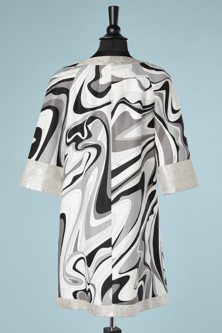 Printed evening coat in lining and silk brocade edge Emilio Pucci  For Sale 2
