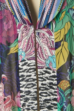 Printed evening coat with rhinestone on collar Gai Mattiolo Love to Love