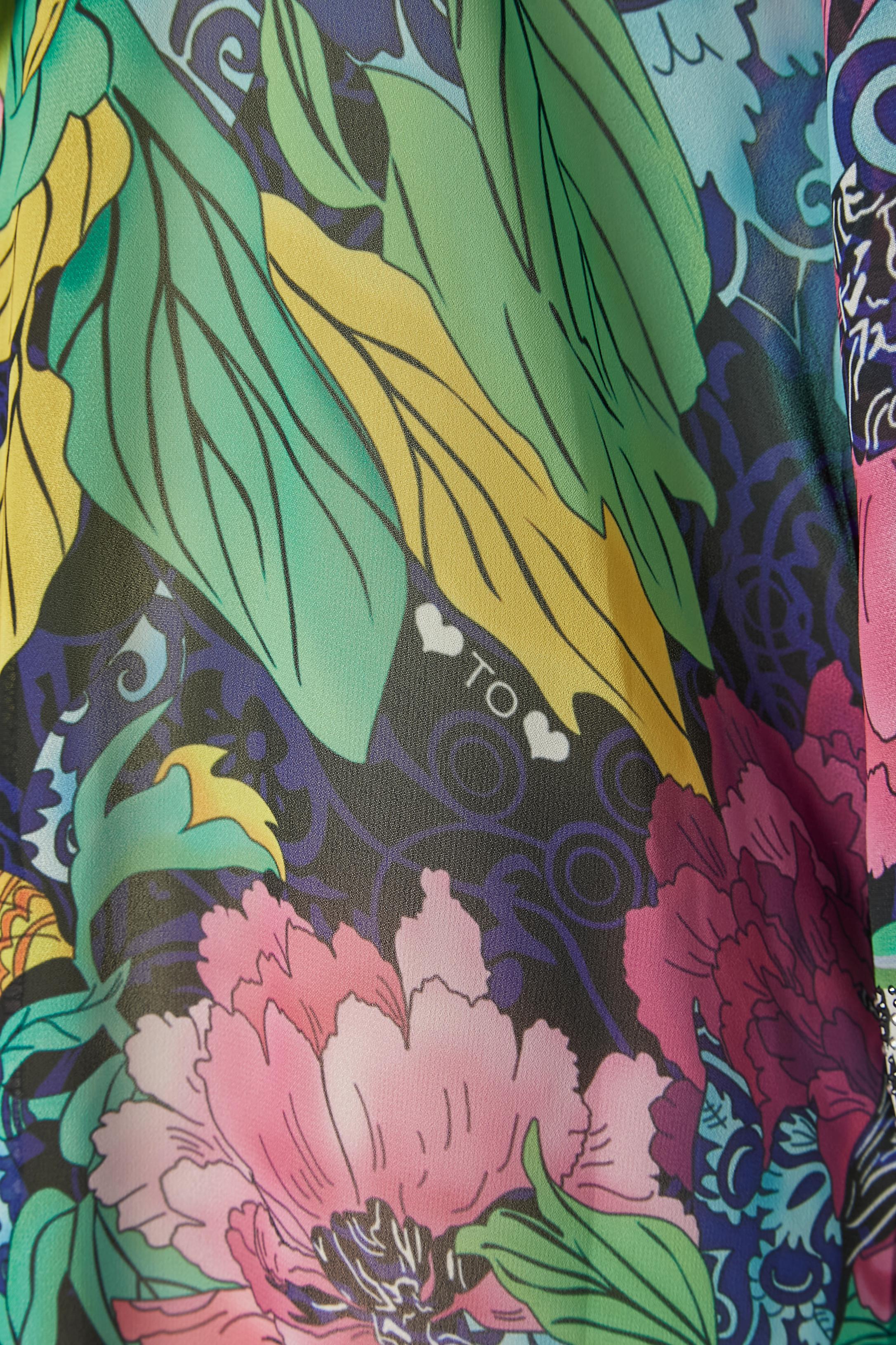 Women's Printed evening coat with rhinestone on collar Gai Mattiolo Love to Love For Sale