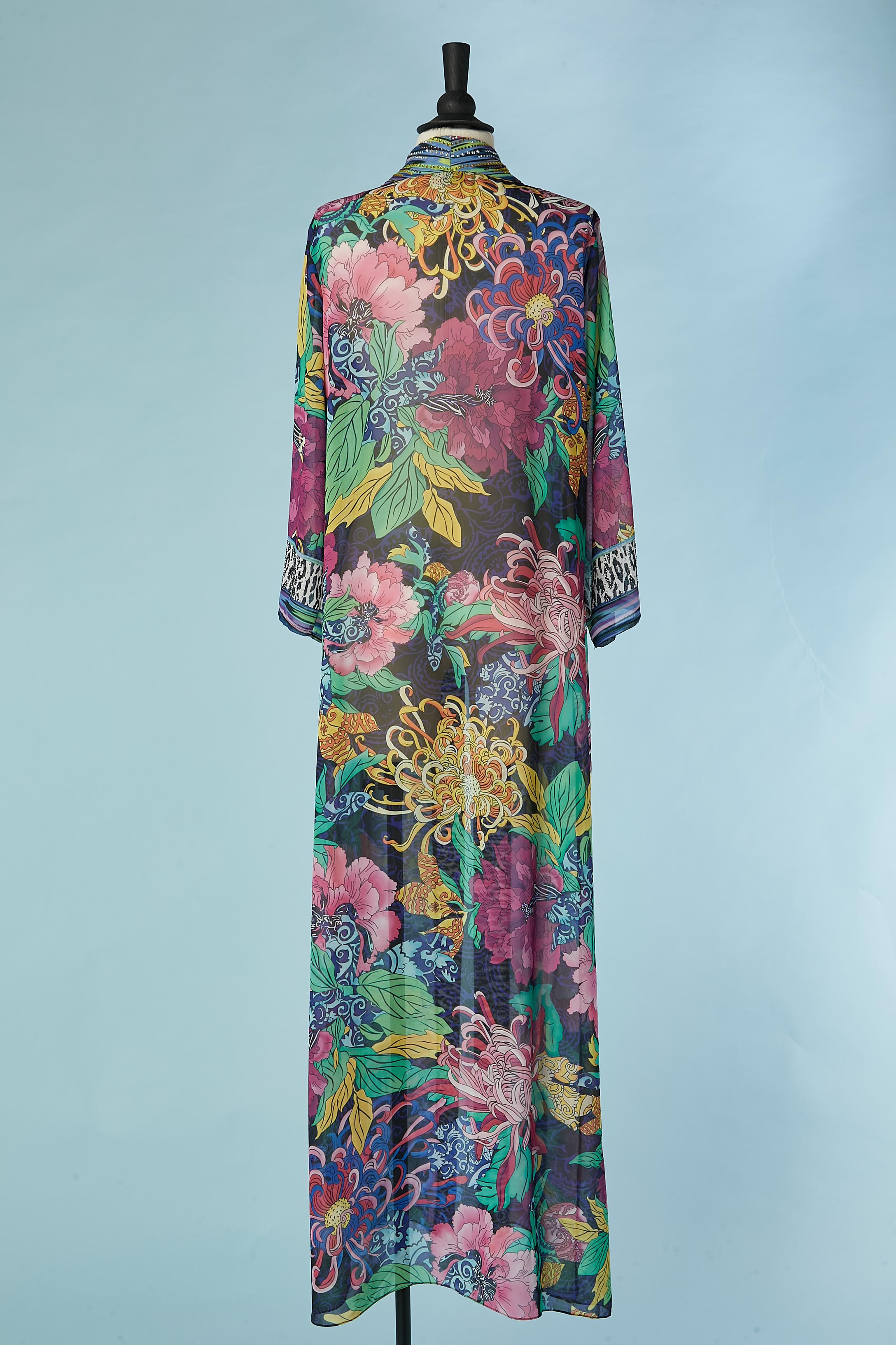 Printed evening coat with rhinestone on collar Gai Mattiolo Love to Love For Sale 2